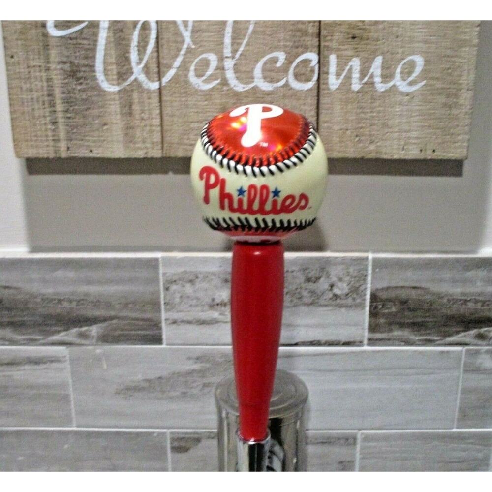 MLB Philadelphia Phillies Beer Tap Handle Kegerator Pub Style Baseball Red Wood